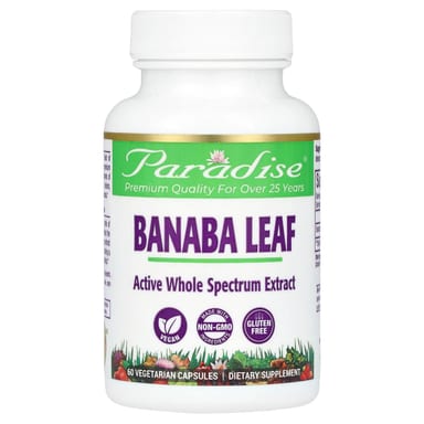 Банаба (лист) Paradise Herbs, 250 мг, 60 растительных капсул