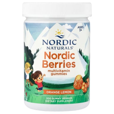 Мультивитамины Nordic Naturals Nordic Berries Gummies Ages 3+ Orange Lemon 200 Gummy Berries, жевательные пастилки