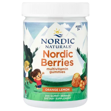 Фото товара: Мультивитамины Nordic Naturals Nordic Berries Gummies Ages 3+ Orange Lemon 200 Gummy Berries, жевательные пастилки