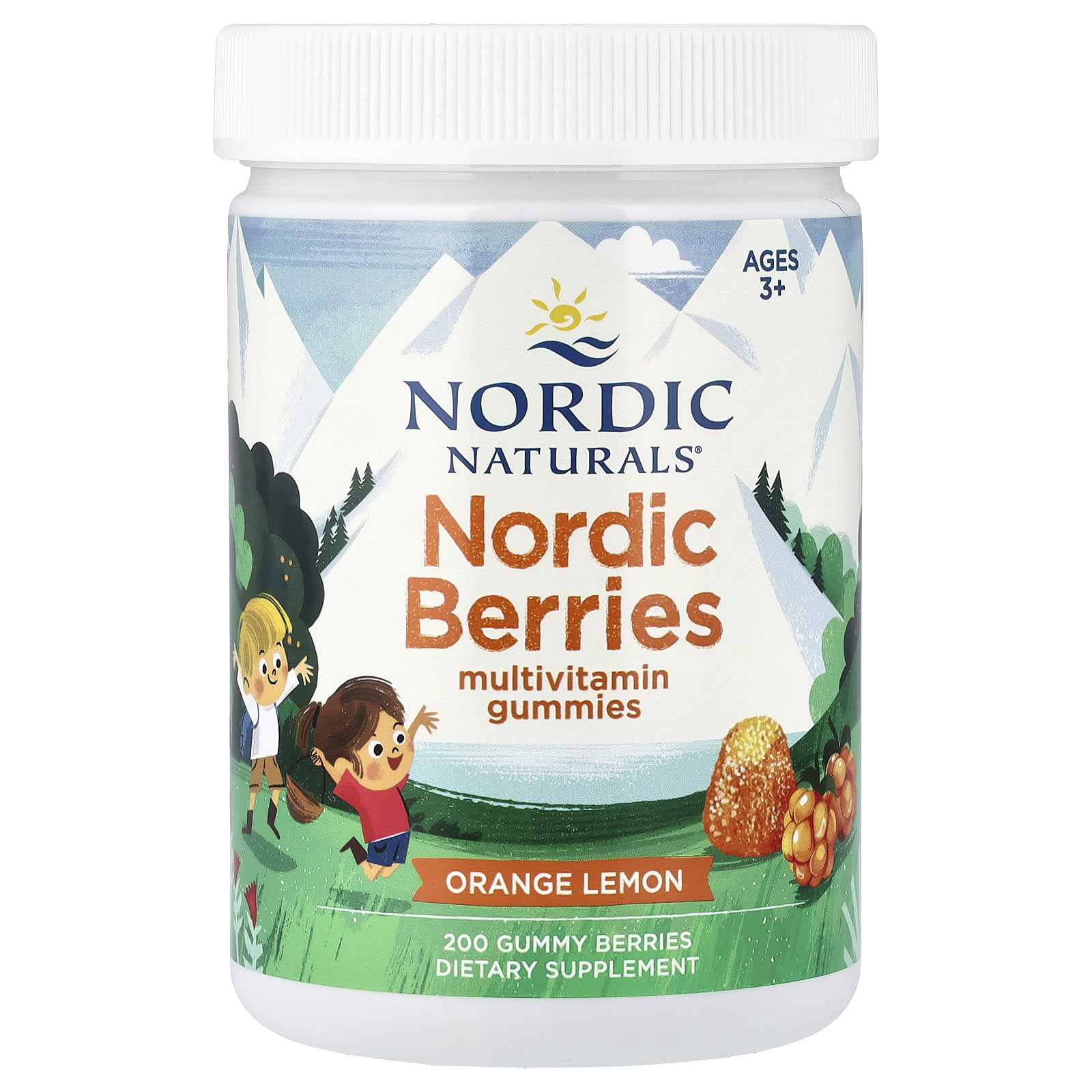 Мультивитамины Nordic Naturals Nordic Berries Gummies Ages 3+ Orange Lemon 200 Gummy Berries, жевательные пастилки