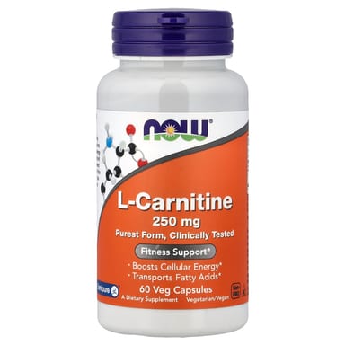 L-карнитин NOW Foods L-Carnitine, 250 мг, 60 растительных капсул
