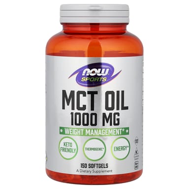 Масло NOW Foods Sports MCT, 1000 мг, 150 мягких капсул