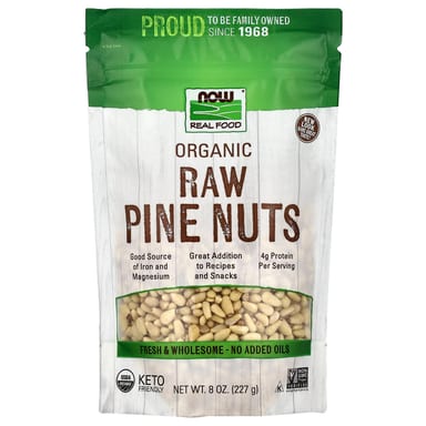 Кедровые орехи NOW Foods Real Food Organic Raw, 227 г