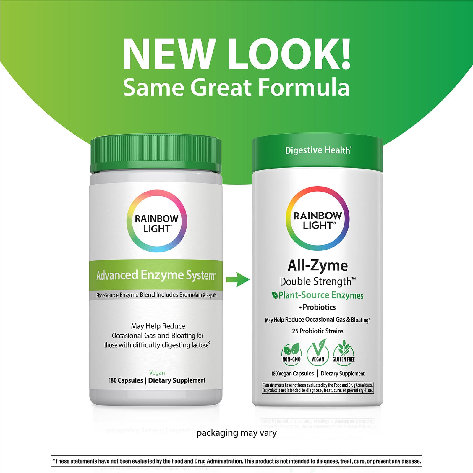 Ферментный комплекс All-Zyme Rainbow Light All-Zyme™, 180 растительных капсул — фото 3