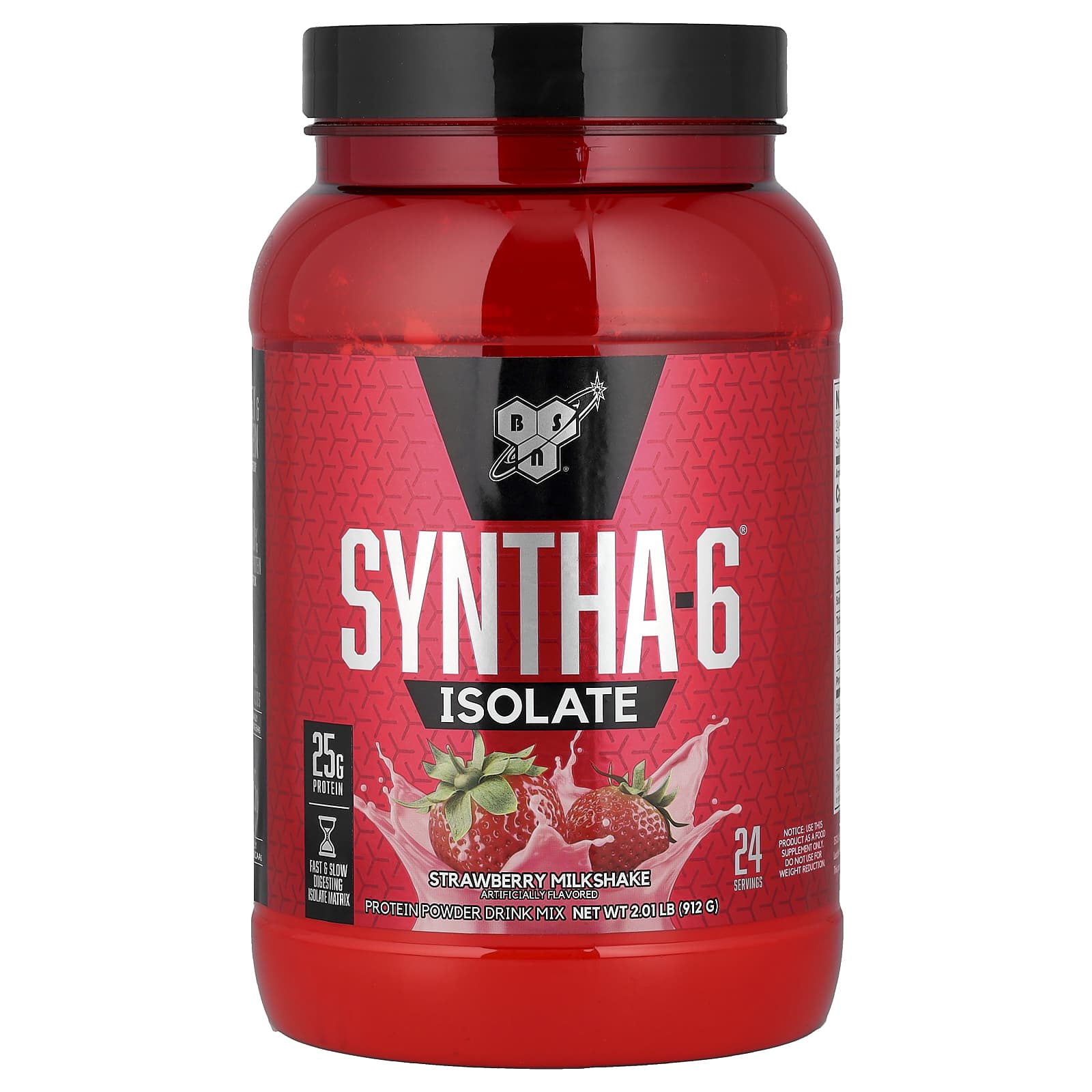 Протеиновый порошок BSN Syntha-6® Isolate Drink Mix Strawberry Milkshake, 912 г, смесь для напитка