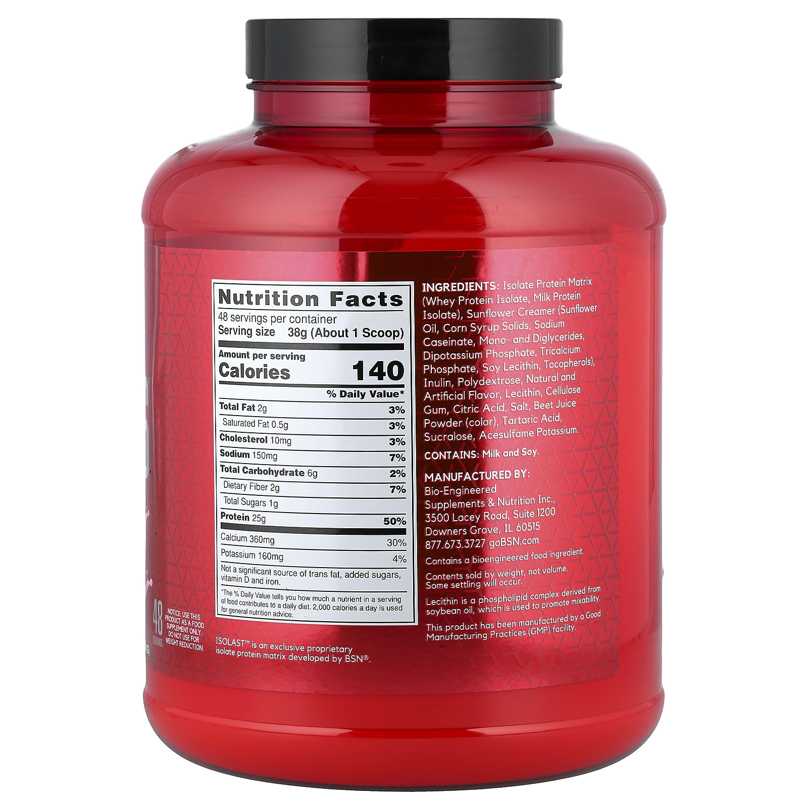 Протеиновый порошок BSN Syntha-6® Isolate Drink Mix Strawberry Milkshake, 1.82 кг, смесь для напитка — фото 2
