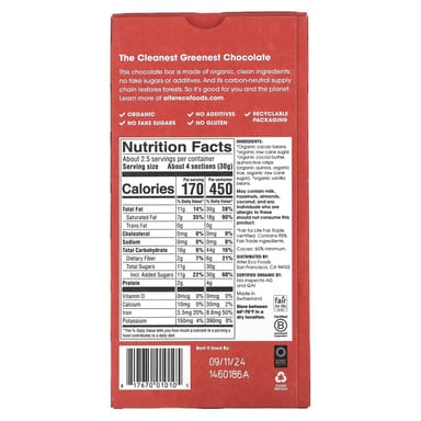 Темный шоколад Alter Eco Organic Bar Quinoa Crunch 60% Cacao, 80 г, батончик