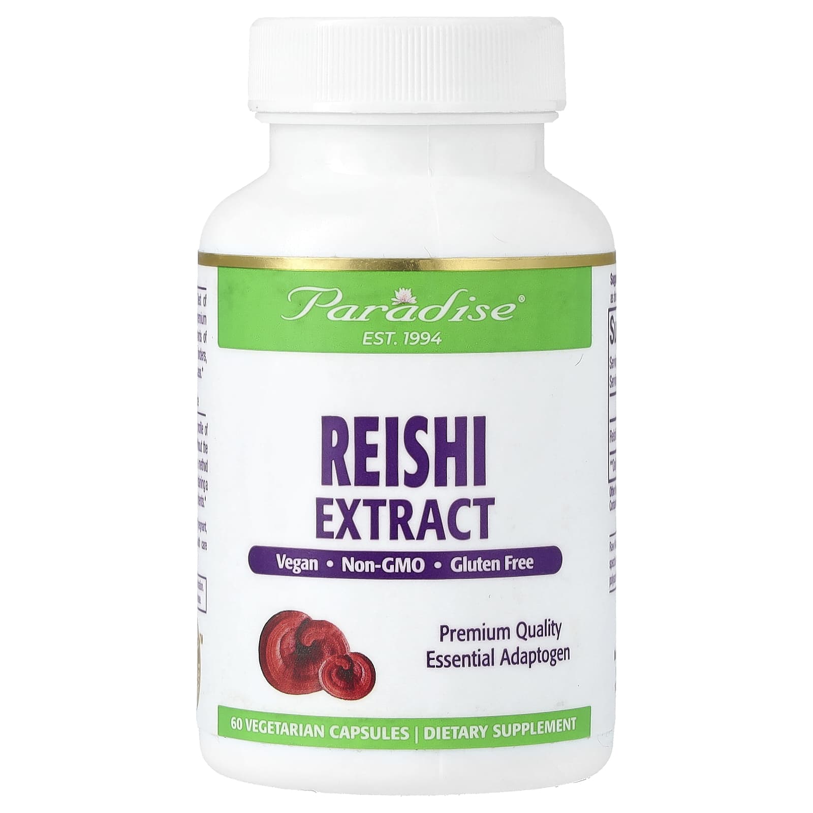 Рейши Paradise Herbs Extract, 400 мг, 60 растительных капсул