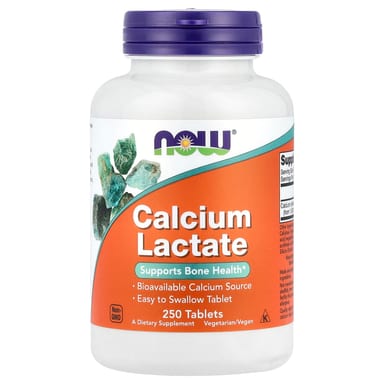 Кальций NOW Foods Lactate, 85 мг, 250 таблеток