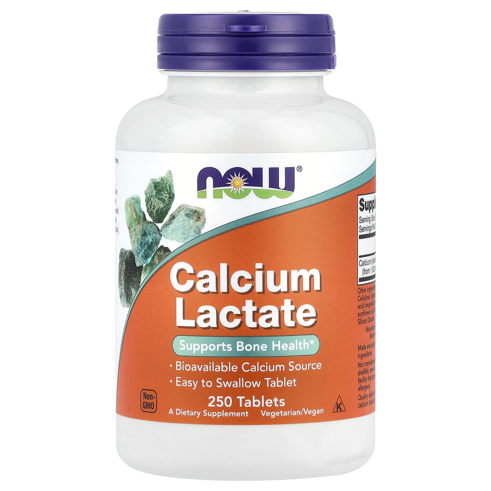 Кальций NOW Foods Lactate, 85 мг, 250 таблеток