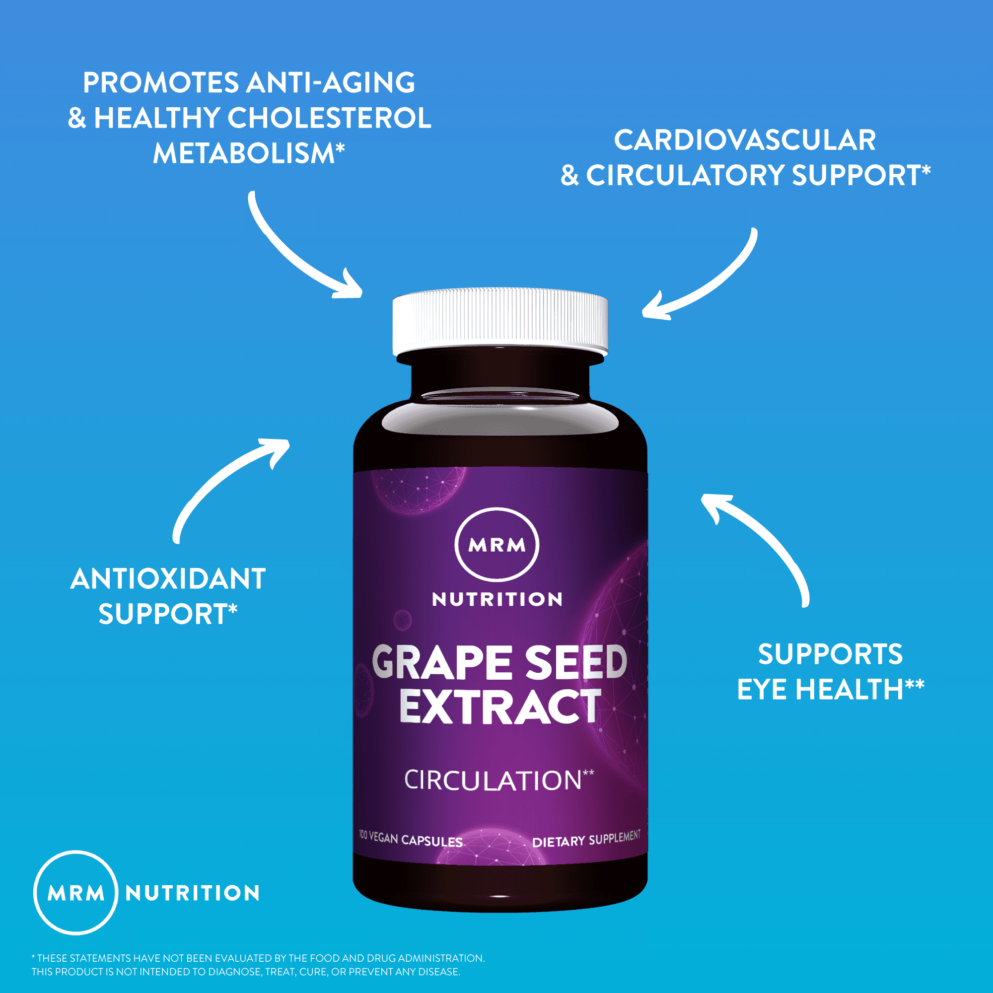 Экстракт виноградных косточек MRM Nutrition, вкус Grape Seed Extract, 120 мг, 100 растительных капсул — фото 6