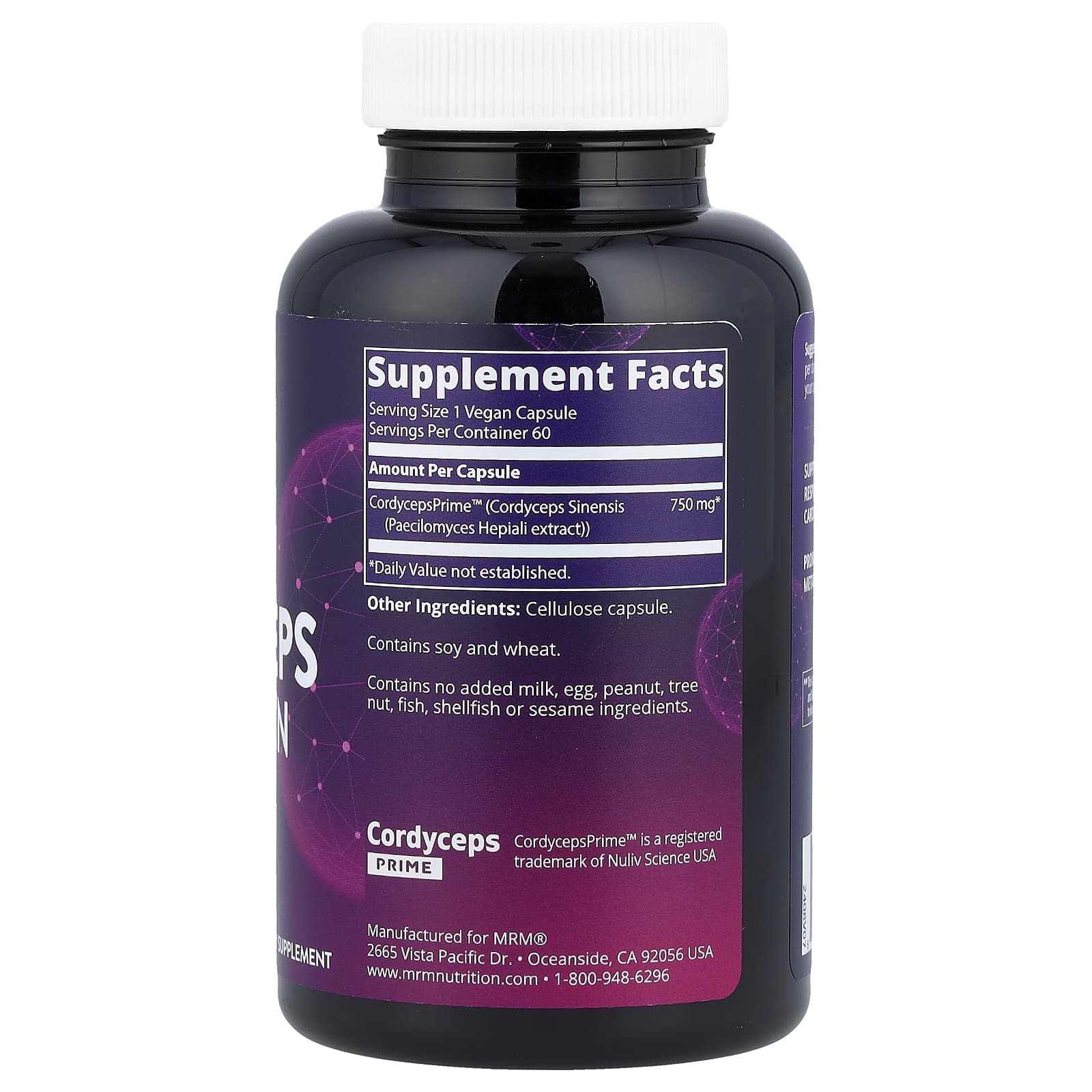 Кордицепс MRM Nutrition CS-4 Strain, 750 мг, 60 растительных капсул — фото 2