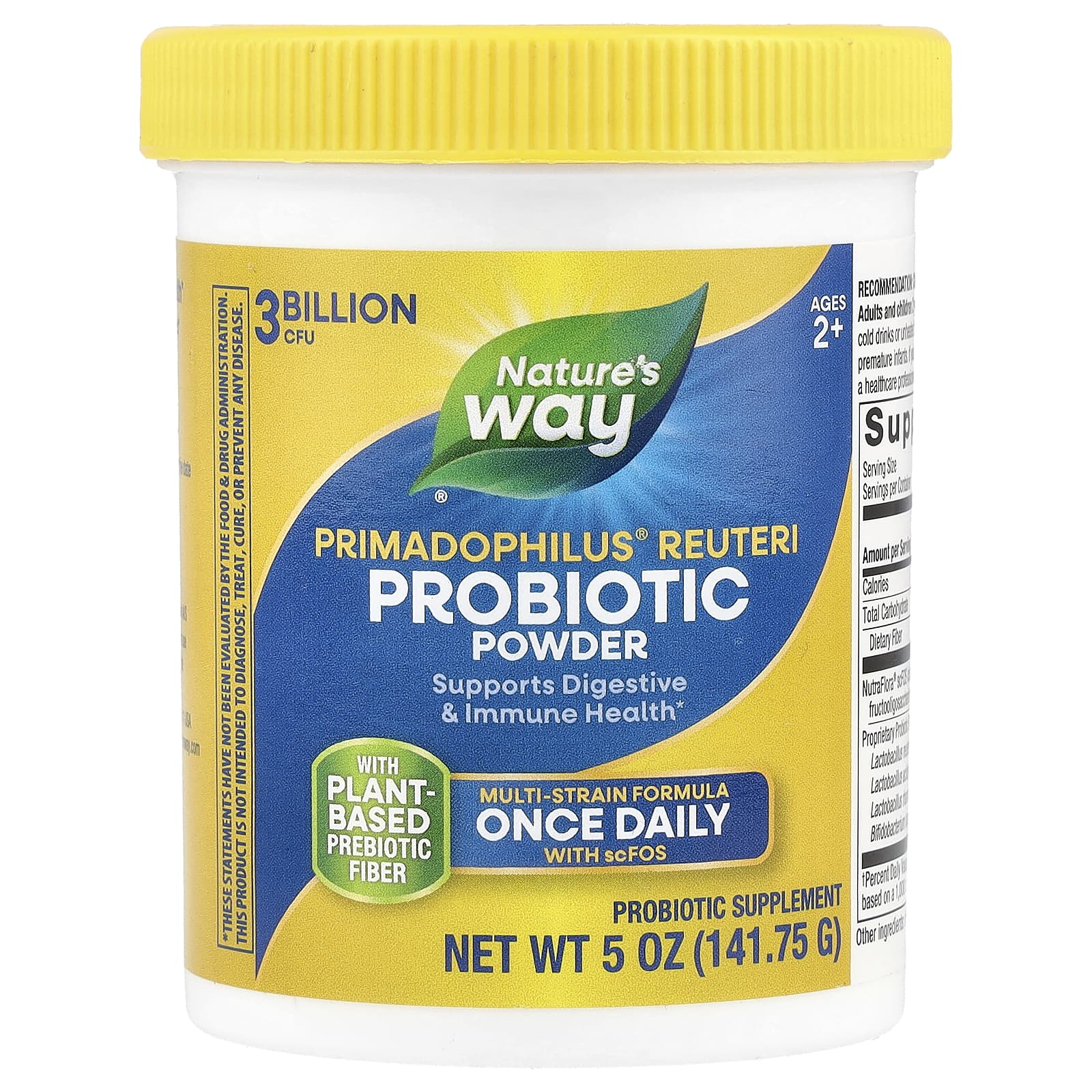 Пробиотик Nature's Way Primadophilus® Reuteri Powder, для детей от 2 лет, 3 млрд КОЕ, 141.75 г, порошок