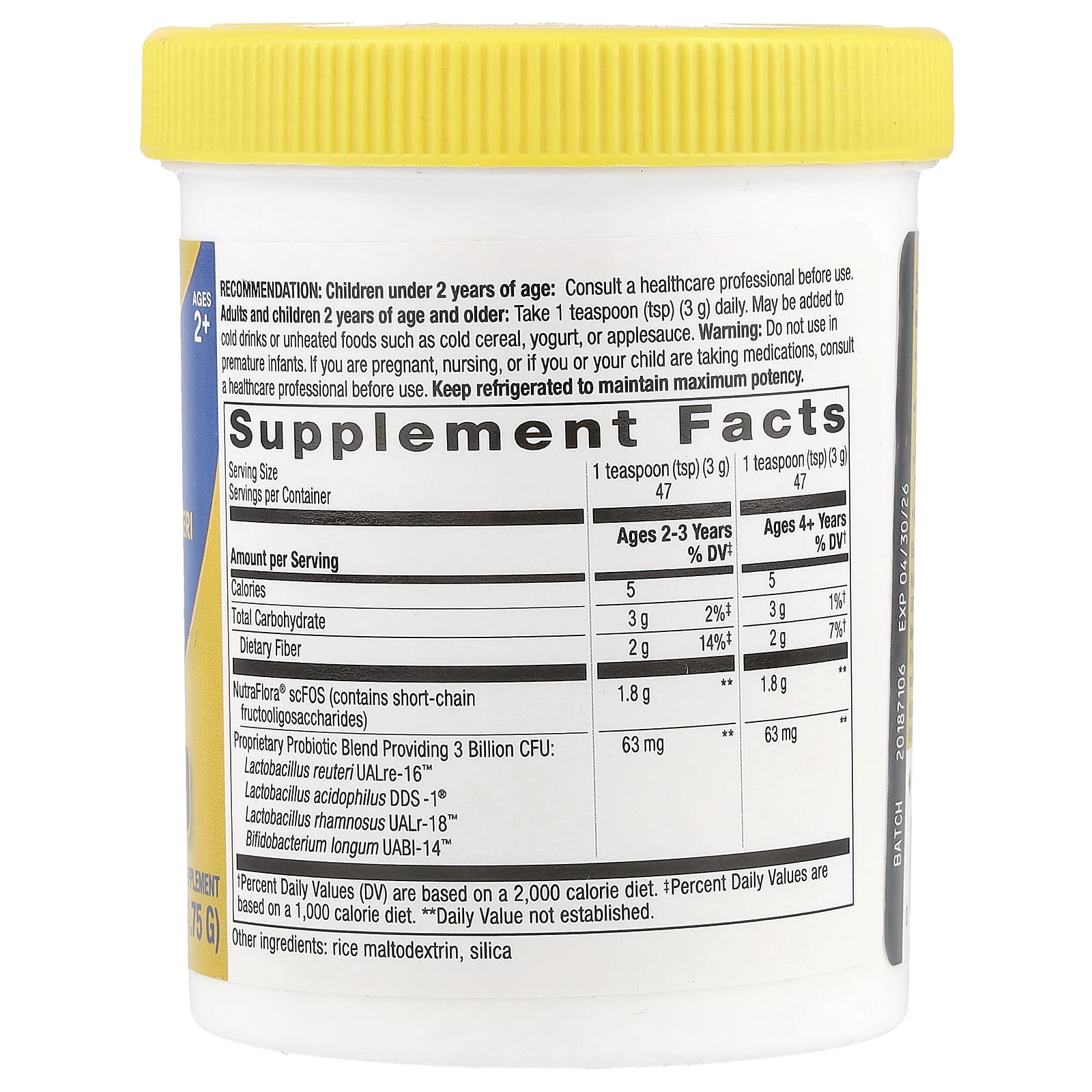 Пробиотик Nature's Way Primadophilus® Reuteri Powder, для детей от 2 лет, 3 млрд КОЕ, 141.75 г, порошок — фото 2