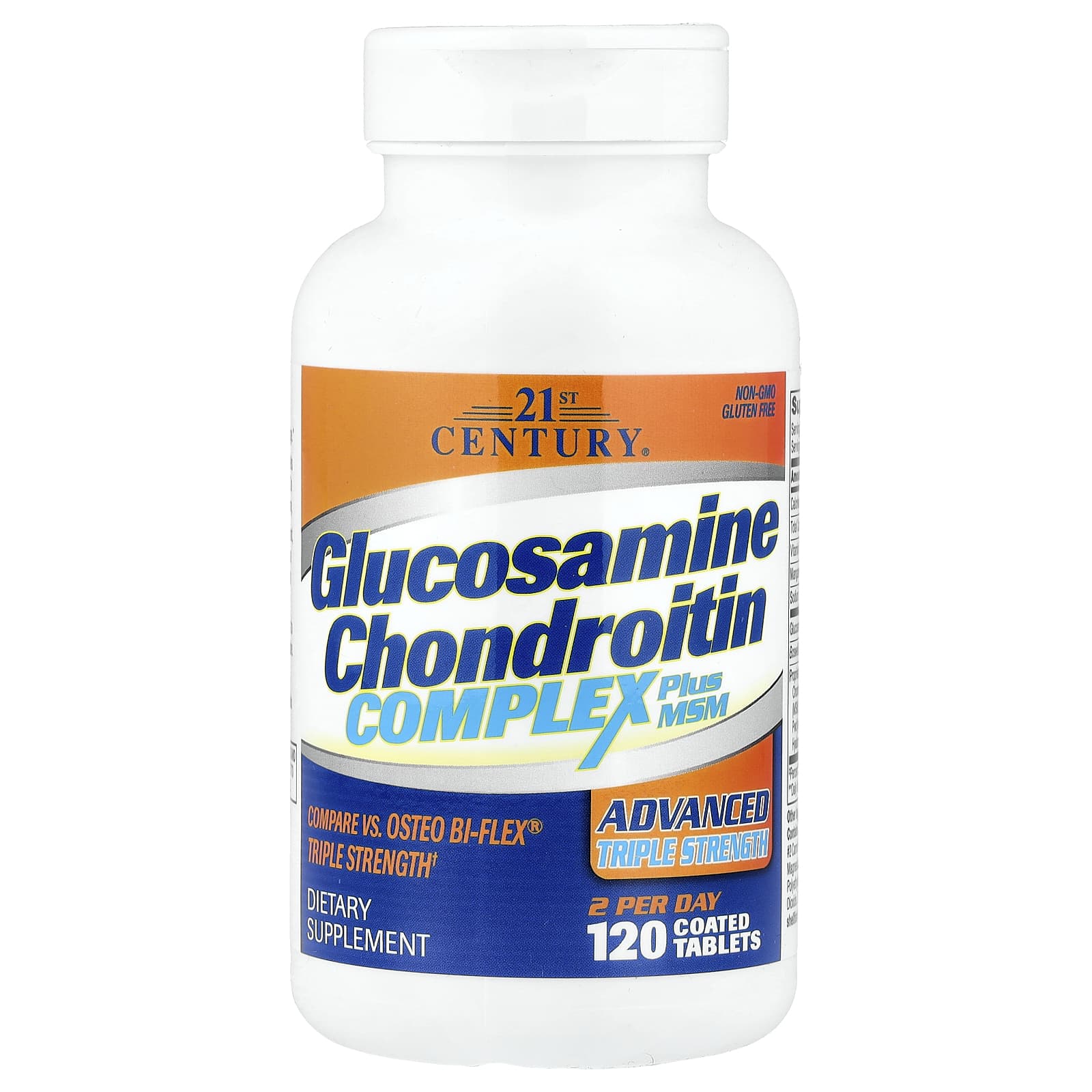Хондроитин 21st Century Glucosamine Complex Plus MSM Advanced Triple Strength 120 Coated Tablets, таблетки — фото 5