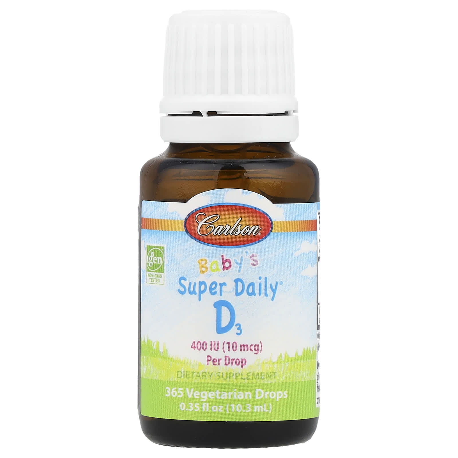 Витамин D3 Carlson Baby's Super Daily®, 10 мкг (400 МЕ), 10.3 мл