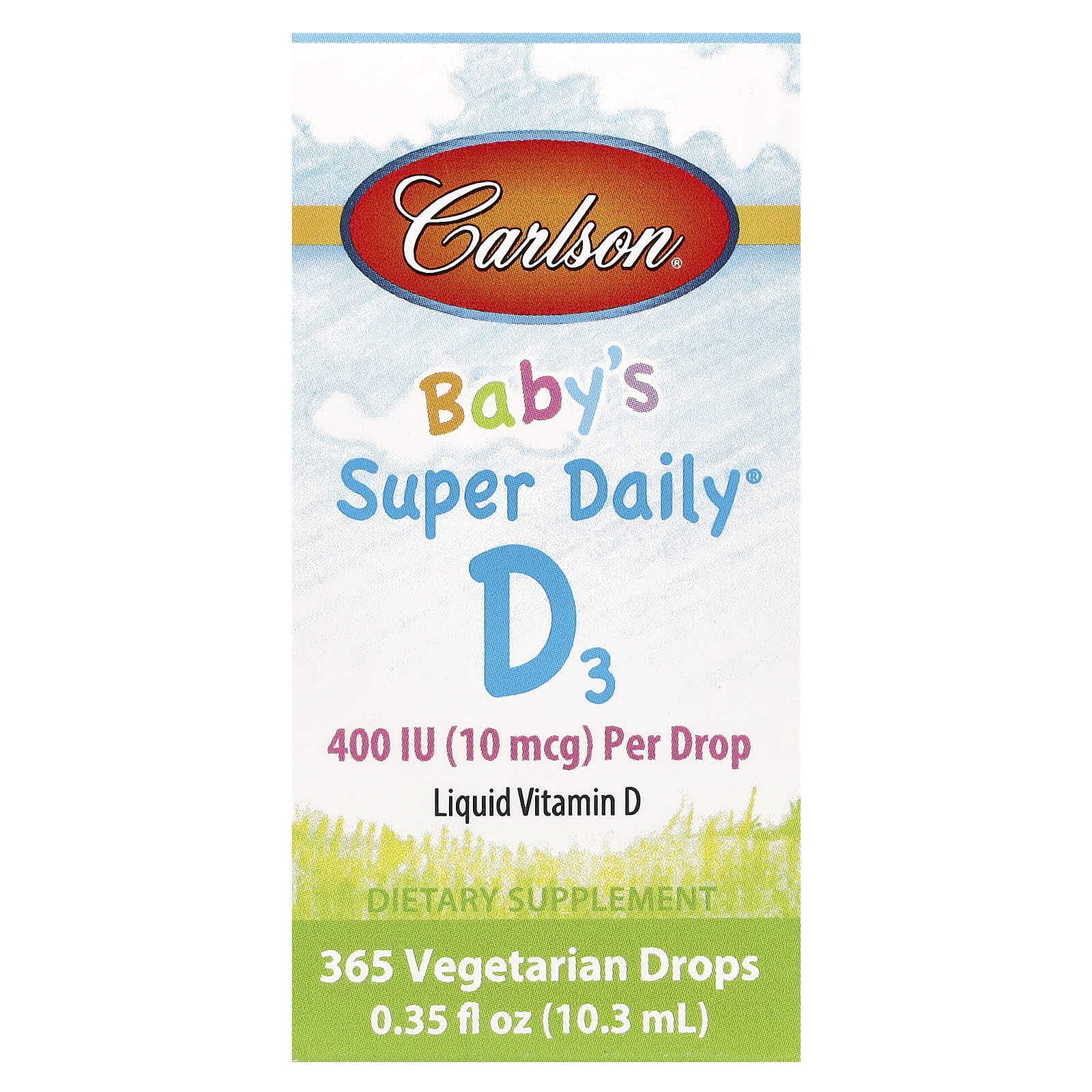 Витамин D3 Carlson Baby's Super Daily®, 10 мкг (400 МЕ), 10.3 мл — фото 2