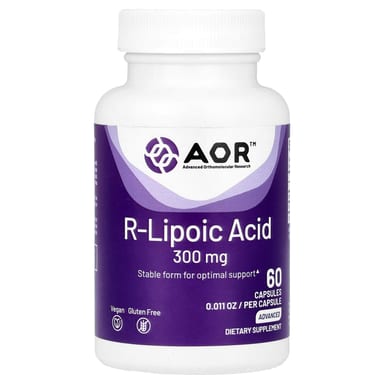 R-липоевая кислота Advanced Orthomolecular Research AOR R-Lipoic Acid, 300 мг, 60 капсул