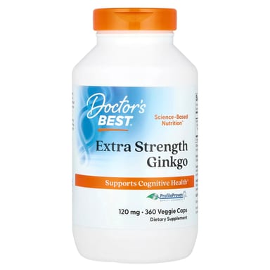 Гинкго билоба Doctor's Best, 120 мг, 360 растительных капсул