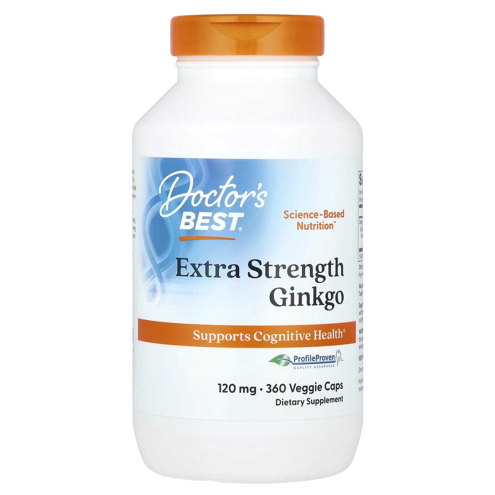 Гинкго билоба Doctor's Best, 120 мг, 360 растительных капсул
