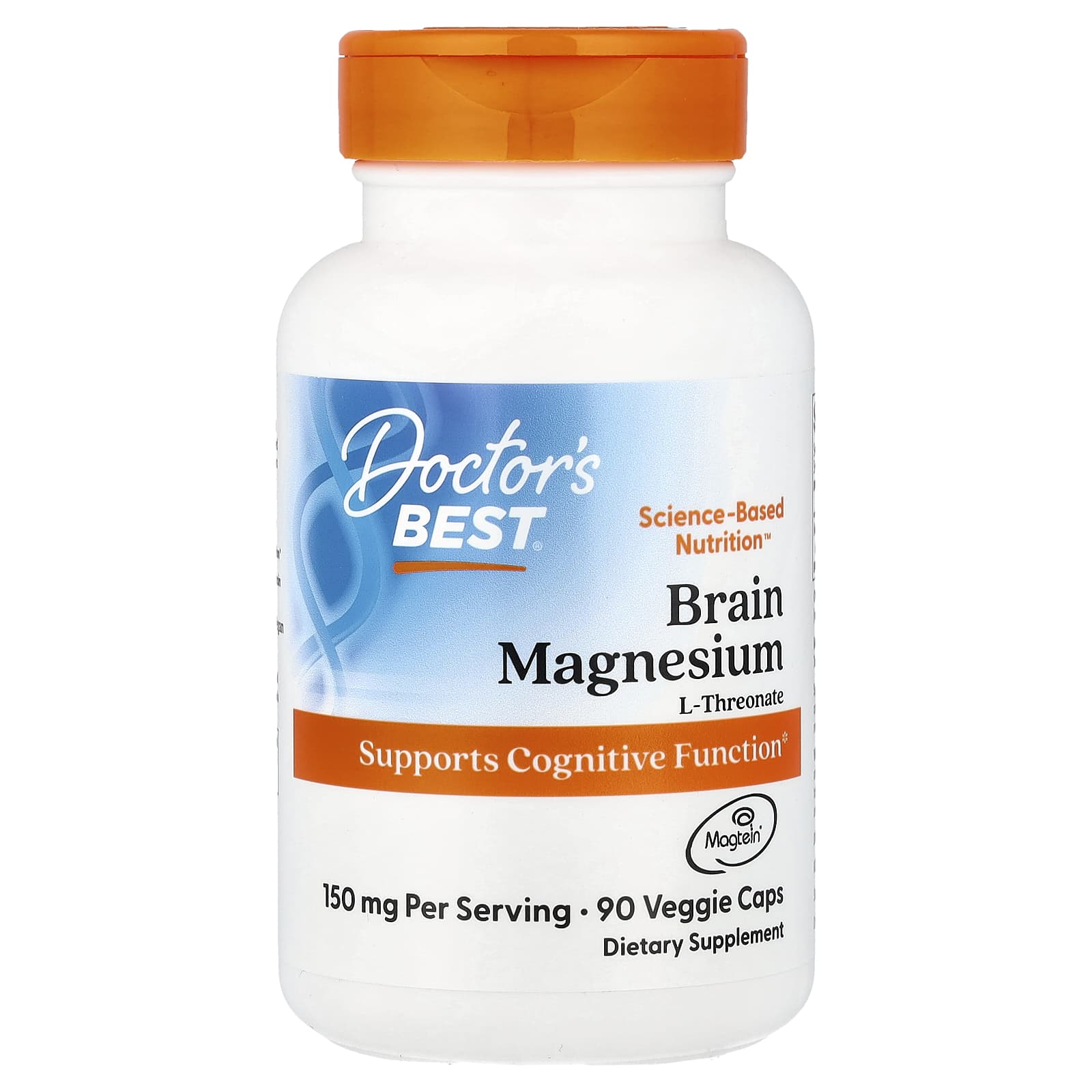 Магний Doctor's Best Brain with Magtein®, 50 мг, 90 растительных капсул