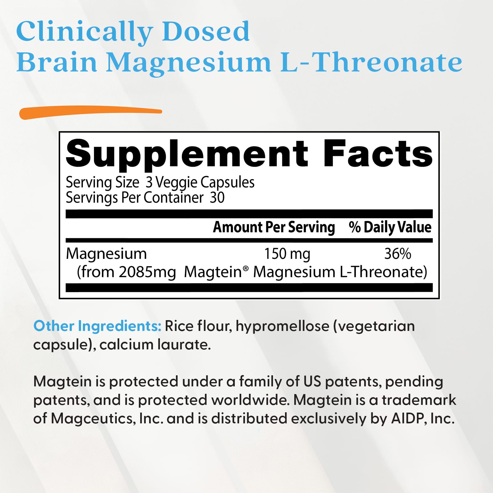 Магний Doctor's Best Brain with Magtein®, 50 мг, 90 растительных капсул — фото 4