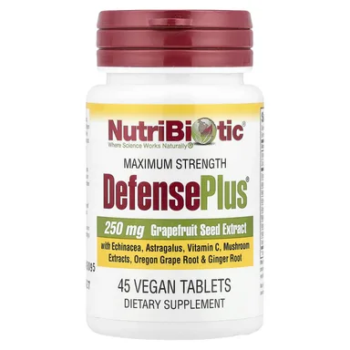 Фото товара: Комплекс DefensePlus NutriBiotic® Maximum Strength 45 Vegan Tablets, таблетки