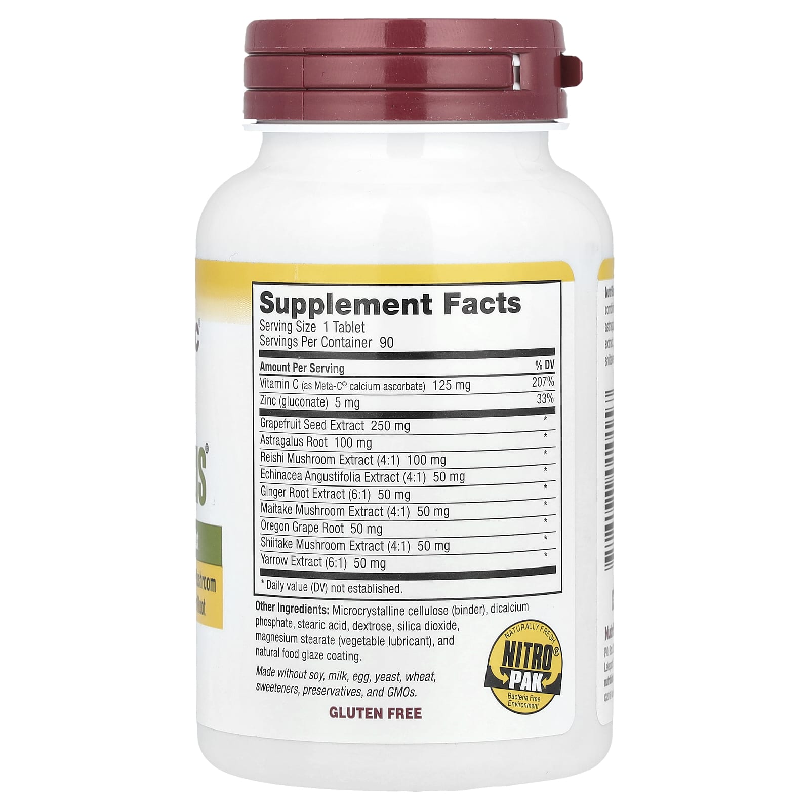 Комплекс DefensePlus NutriBiotic® Maximum Strength 90 Vegan Tablets, таблетки — фото 2