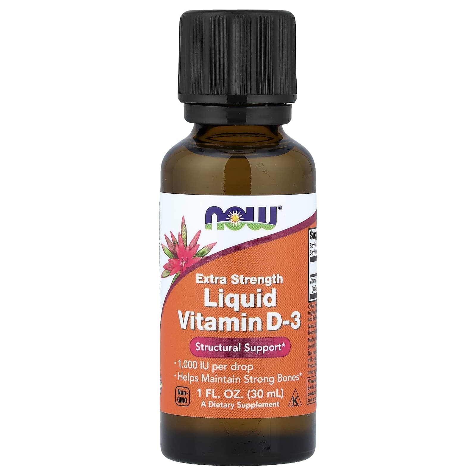 Витамин D3 NOW Foods Liquid Vitamin D-3 1 000 IU, 30 мл, жидкая форма