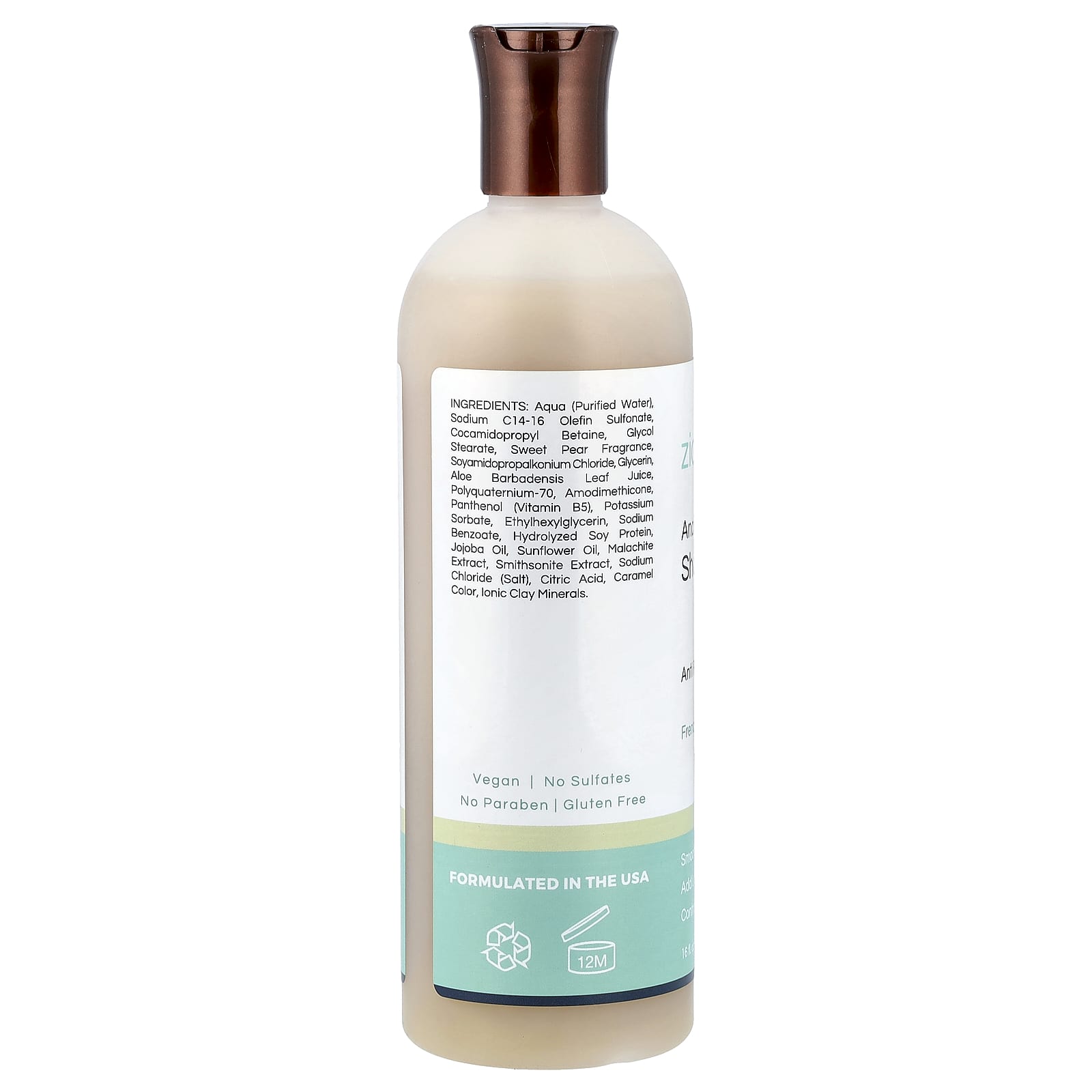 Минерал Zion Health Ancient Shampoo Anti Frizz Formula French Pear, 473 мл — фото 2