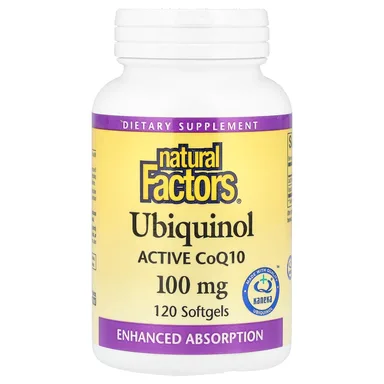 Фото товара: Коэнзим Q10 Natural Factors Ubiquinol Active, 100 мг, 120 мягких капсул