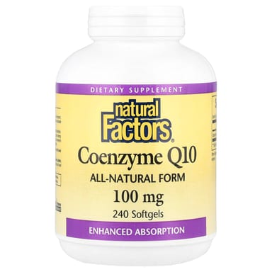 Коэнзим Q10 Natural Factors, 100 мг, 240 мягких капсул