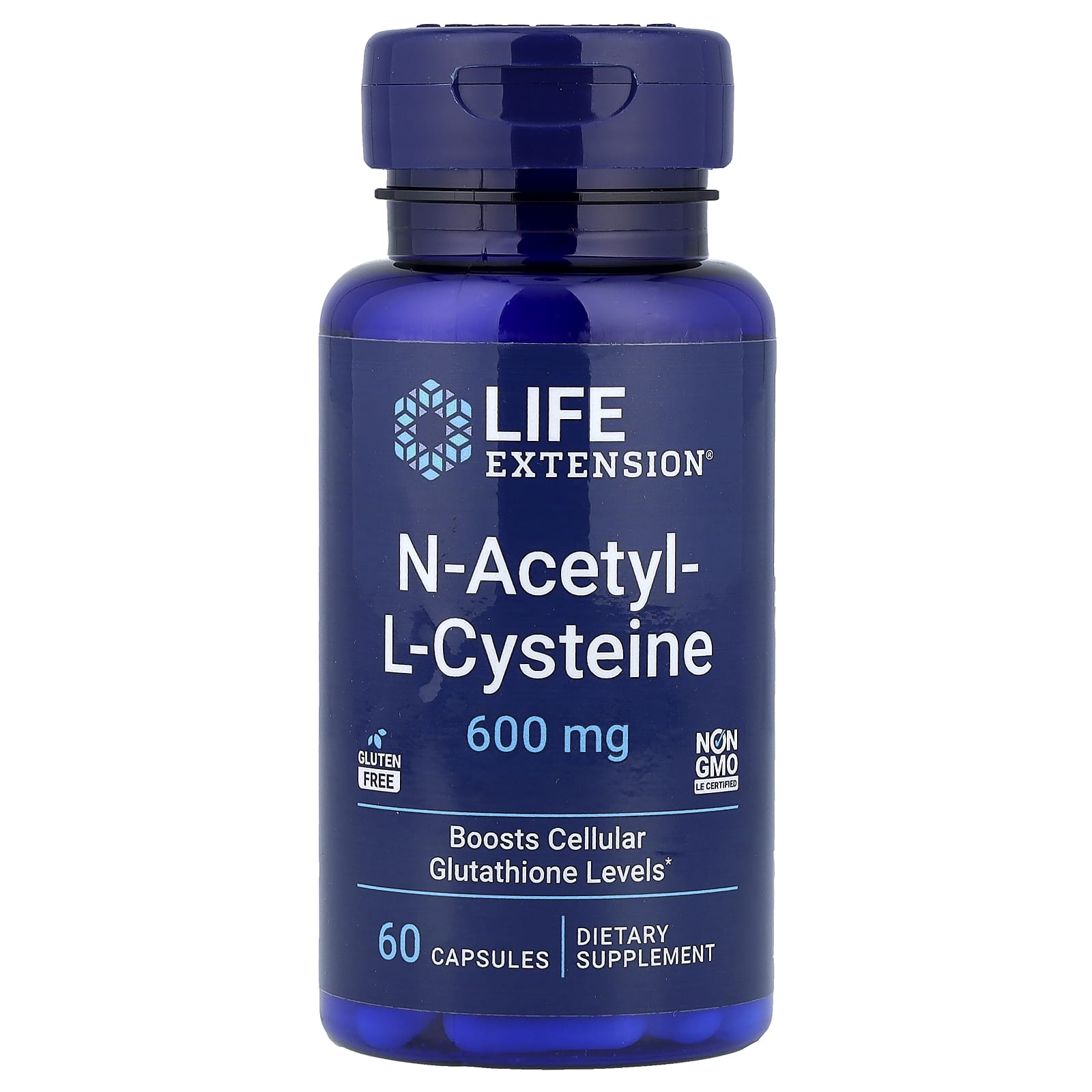 L-цистеин Life Extension N-Acetyl-L-Cysteine, 600 мг, 60 капсул
