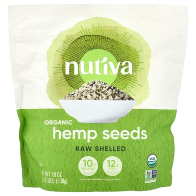 Органические семена конопли Nutiva Raw Shelled, 539 г