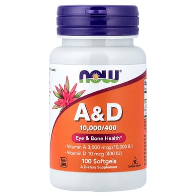 Витамин A NOW Foods &D, 100 мягких капсул