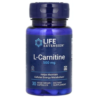 Фото товара: L-карнитин Life Extension L-Carnitine, 500 мг, 30 растительных капсул
