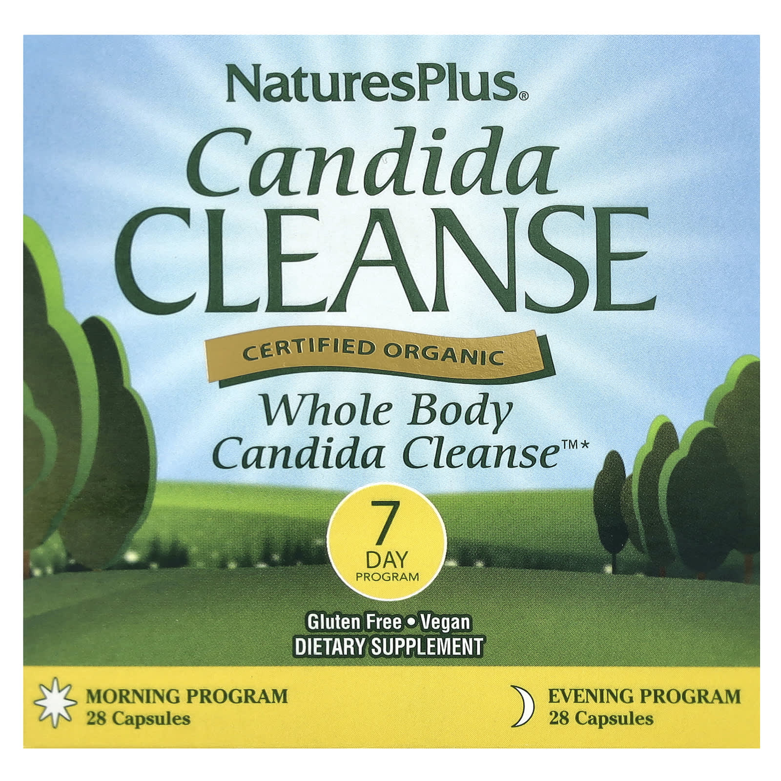 Комплекс Candida/Yeast Support NaturesPlus 7 Day Program, 2 бутылки по 28 капсул