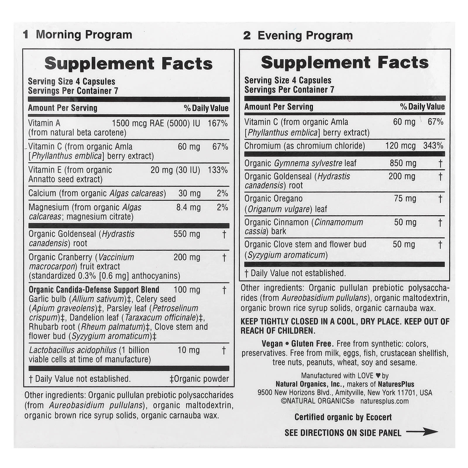Комплекс Candida/Yeast Support NaturesPlus 7 Day Program, 2 бутылки по 28 капсул — фото 2
