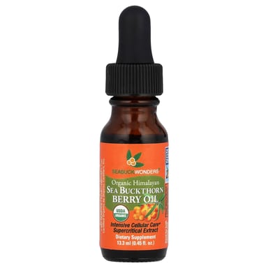 Масло SeaBuckWonders, вкус Organic Himalayan Sea Buckthorn Berry Oil, 13.3 мл