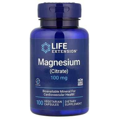 Магний Life Extension (Citrate), 100 мг, 100 растительных капсул