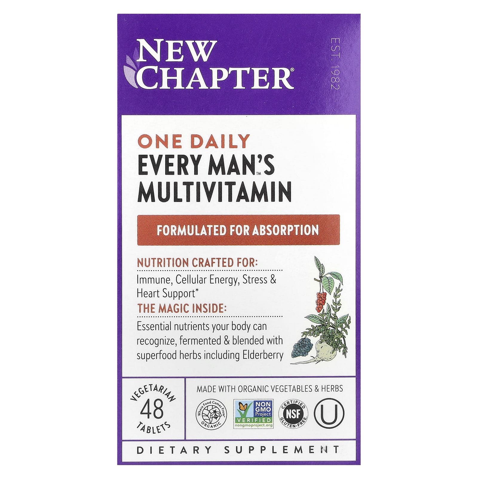 Мультивитамины New Chapter One Daily Every Man's™, 48 растительных таблеток — фото 2