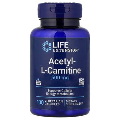 Ацетил-L-карнитин Life Extension Acetyl-L-Carnitine, 100 растительных капсул