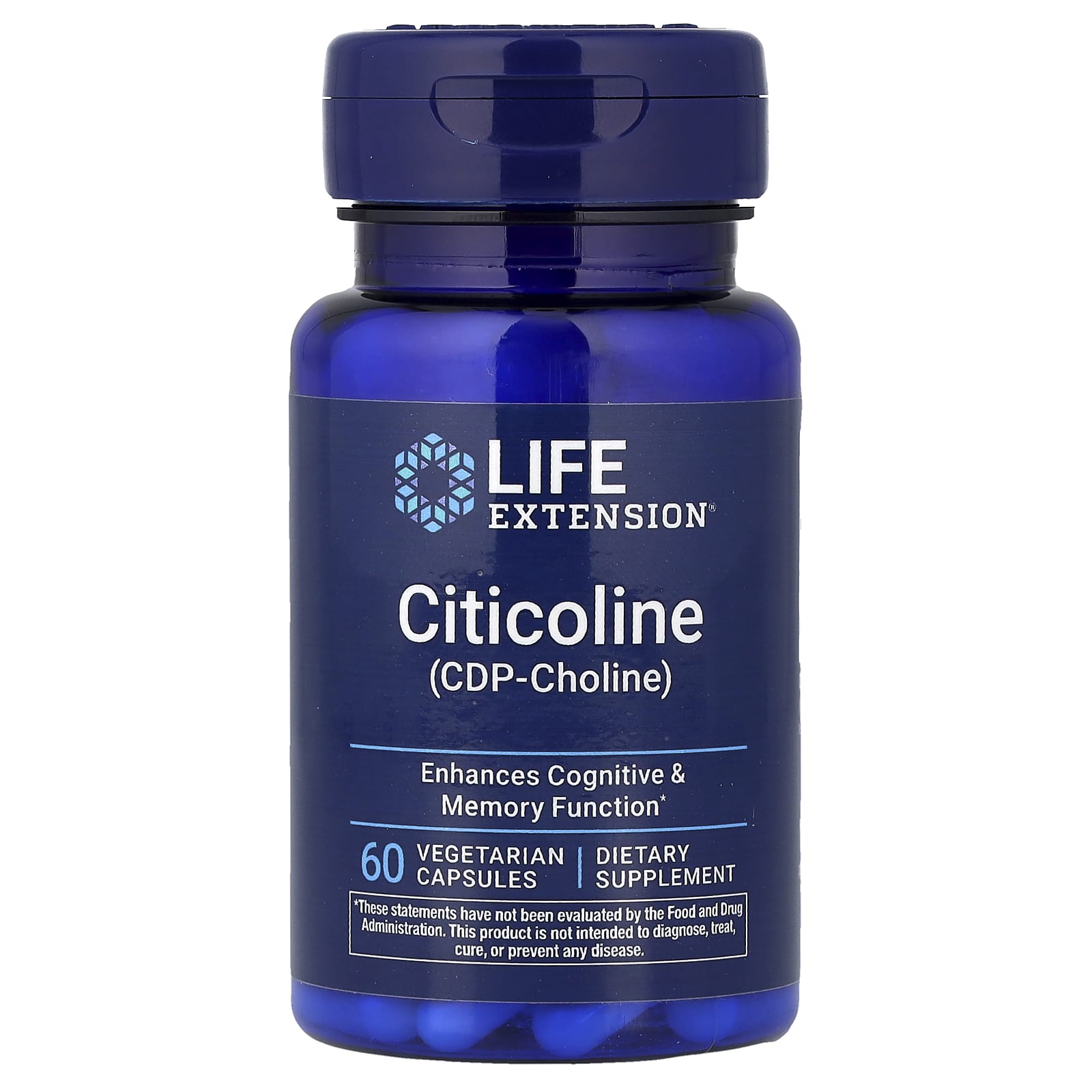 Холин Life Extension Citicoline (CDP- ), 250 мг, 60 растительных капсул