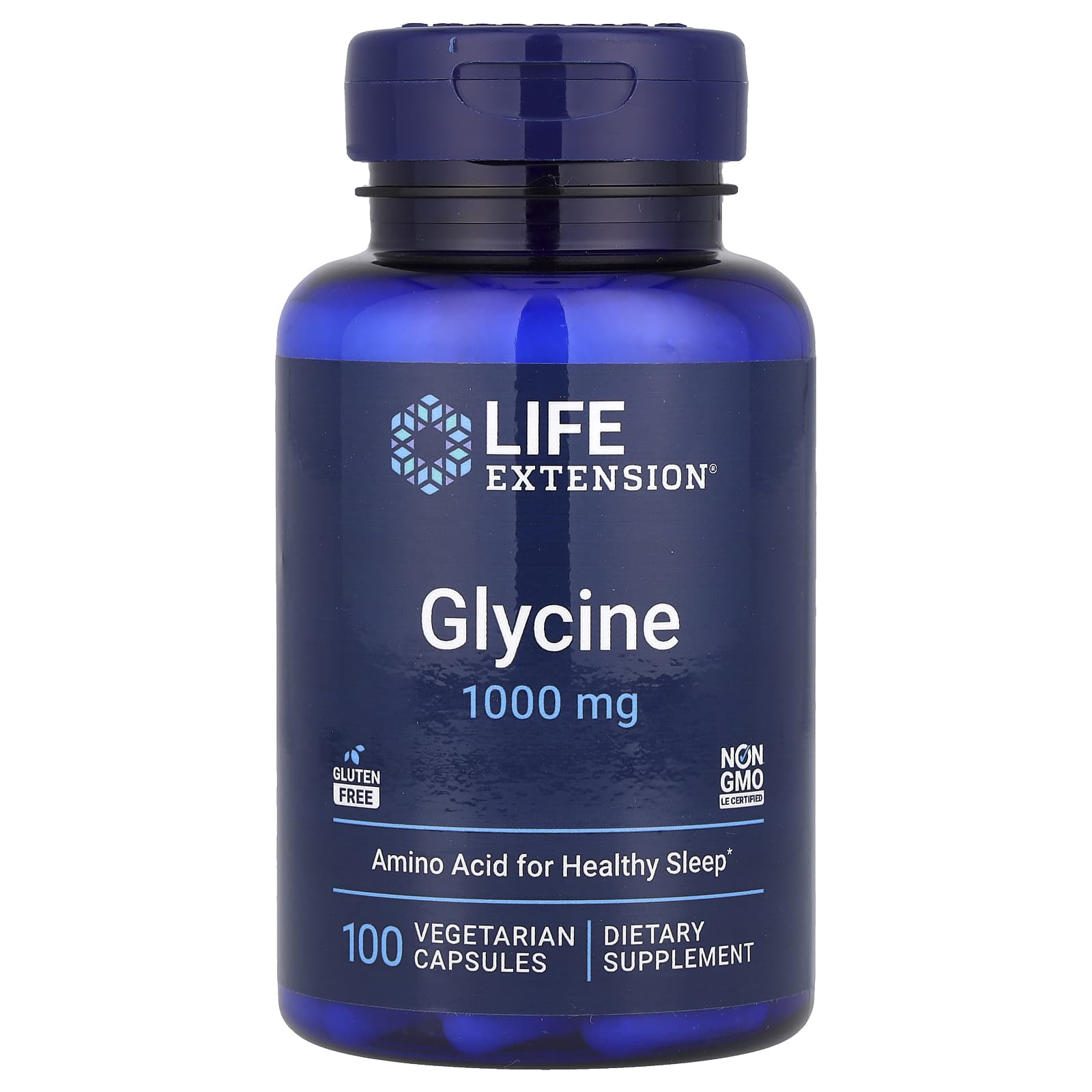 Глицин Life Extension, 1,000 мг, 100 вегетарианских капсул