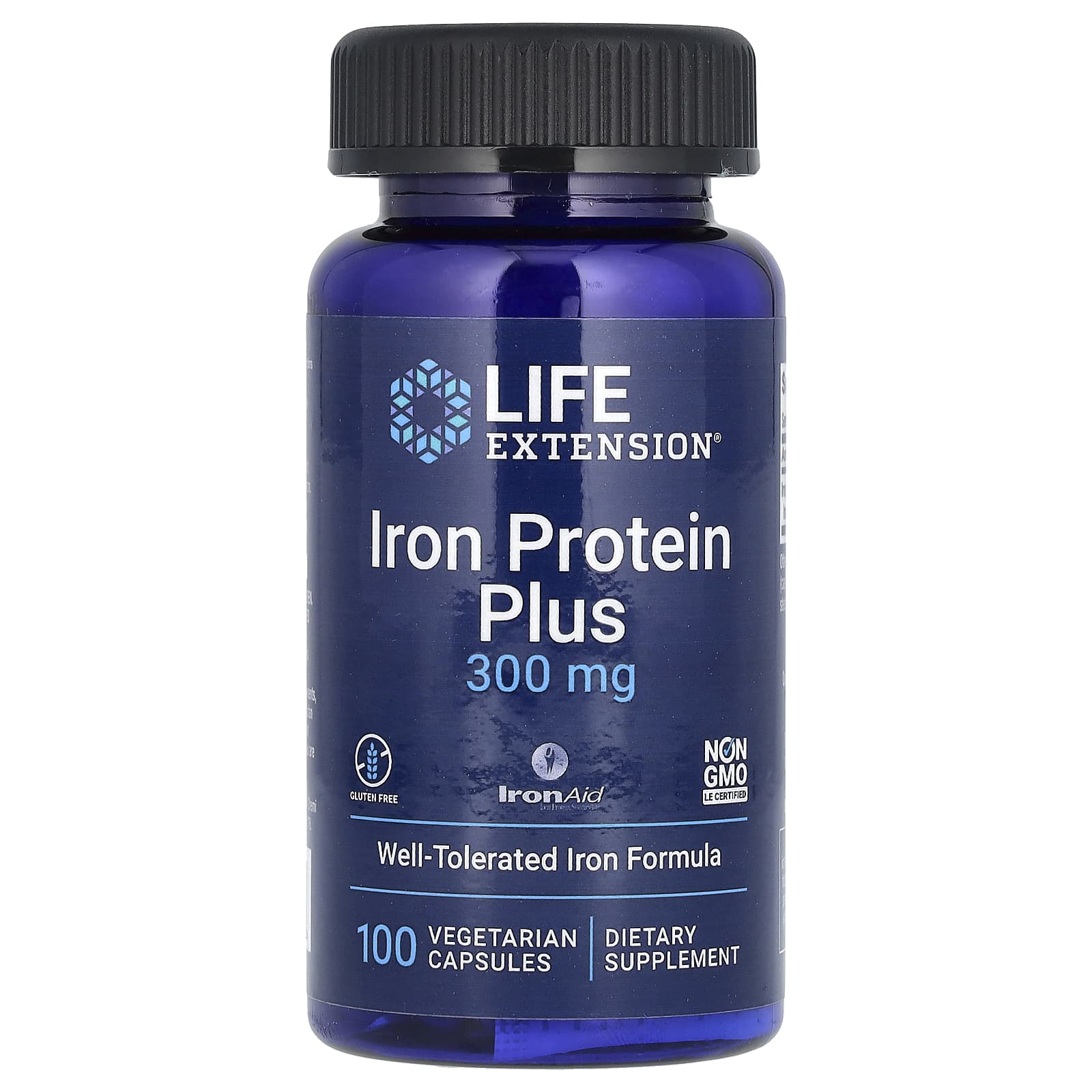 Протеин Life Extension Iron Plus, оттенок IronAid, 300 мг, 100 растительных капсул