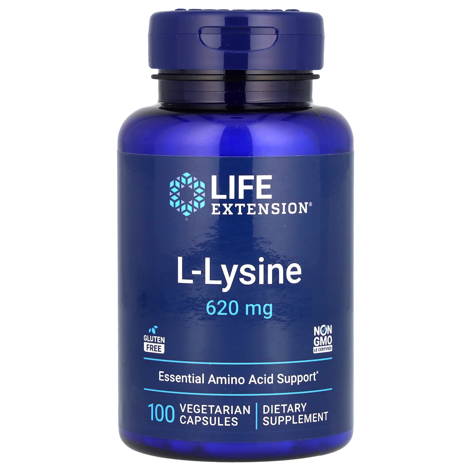 L-лизин Life Extension L-Lysine, 620 мг, 100 растительных капсул
