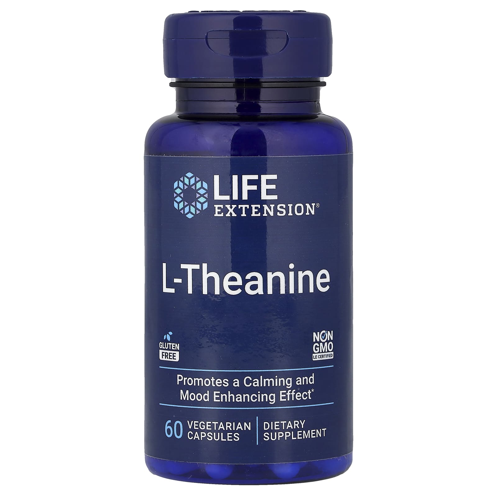 L-теанин Life Extension L-Theanine, 100 мг, 60 растительных капсул