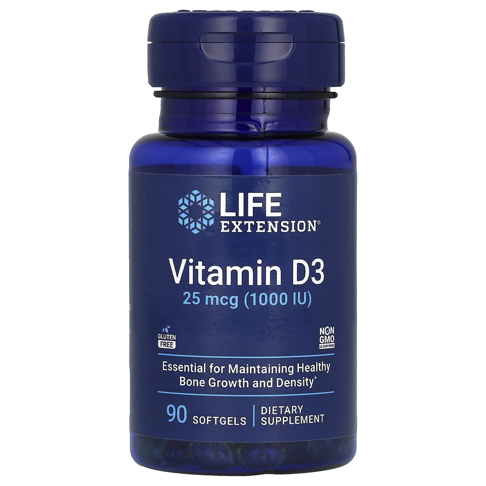 Витамин D3 Life Extension, 25 мкг (1000 МЕ), 90 мягких капсул
