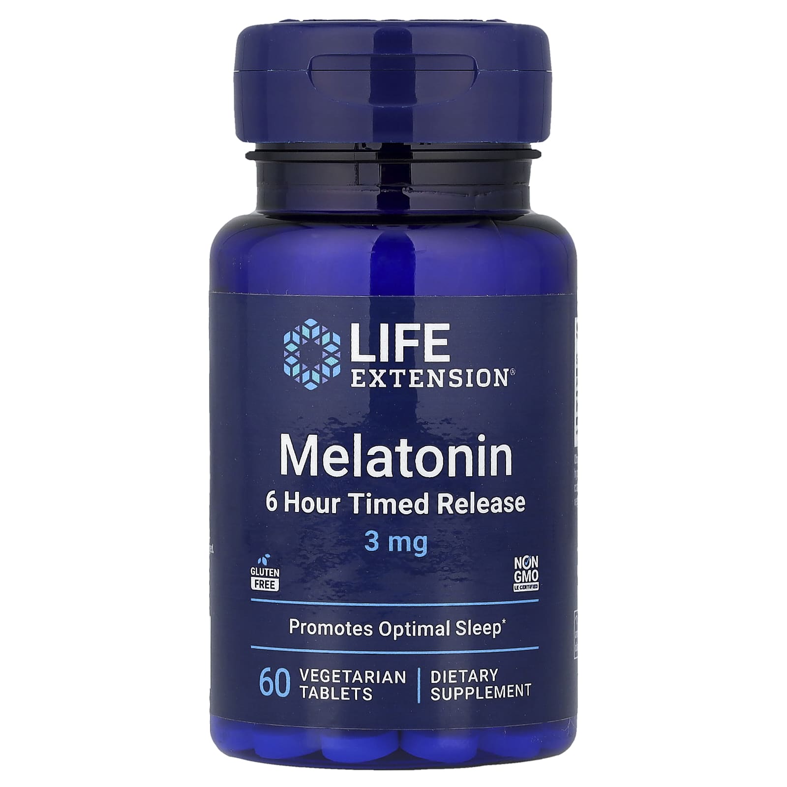 Мелатонин Life Extension 6 Hour Timed Release, 3 мг, 60 растительных таблеток