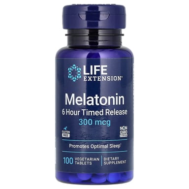 Мелатонин Life Extension 6 Hour Timed Release, 300 мкг, 100 растительных таблеток